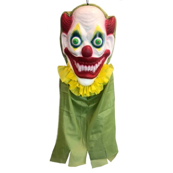 Giant Hanging Clown Head With Lights and Sound - 100cm