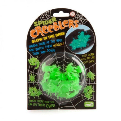Glow-in-the-Dark Spider Creeblers - 1.4cm x 2.3cm x 1.4cm - The Base Warehouse