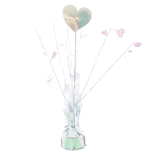 Heart Iridescent White Centrepiece Weight - 165g