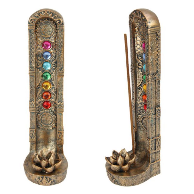 Bronze Chakra Lotus Incense Holder - 23cm
