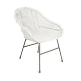 Load image into Gallery viewer, White Rattan Malta Armchair - 86.5cm x 67cm x 68cm
