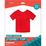 Load image into Gallery viewer, Red Short Sleeve Fishnet Top - One Size Fits Most
