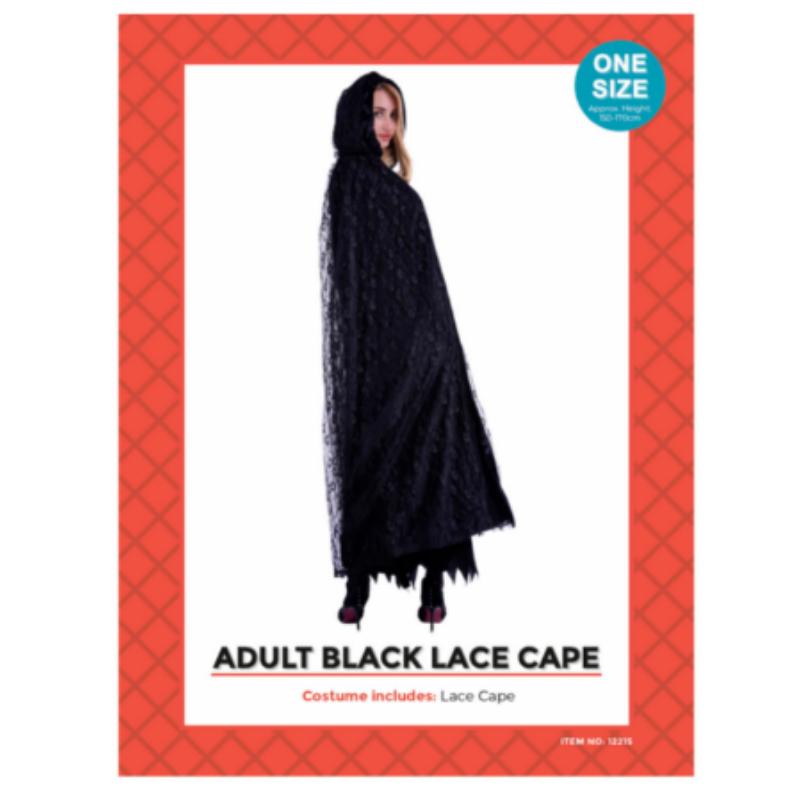 Adult Black Lace Cape Costume was90130