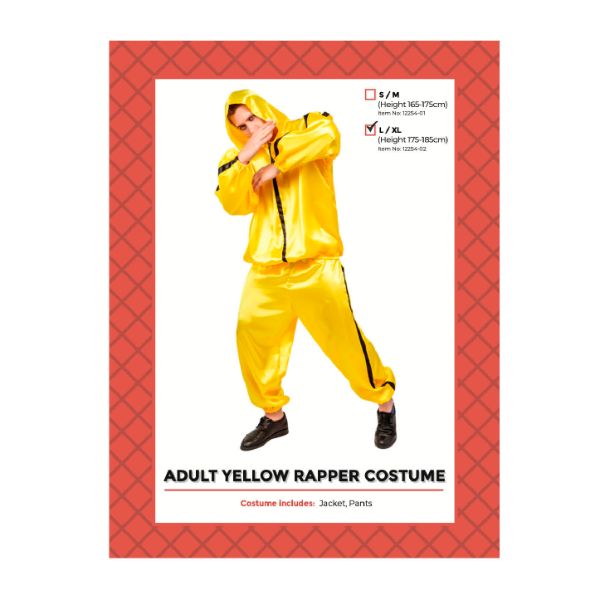 Yellow Rapper Adult Costume - Large / X-Large