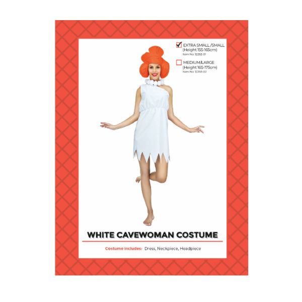 White Cavewomen Costume - X-Small / Small