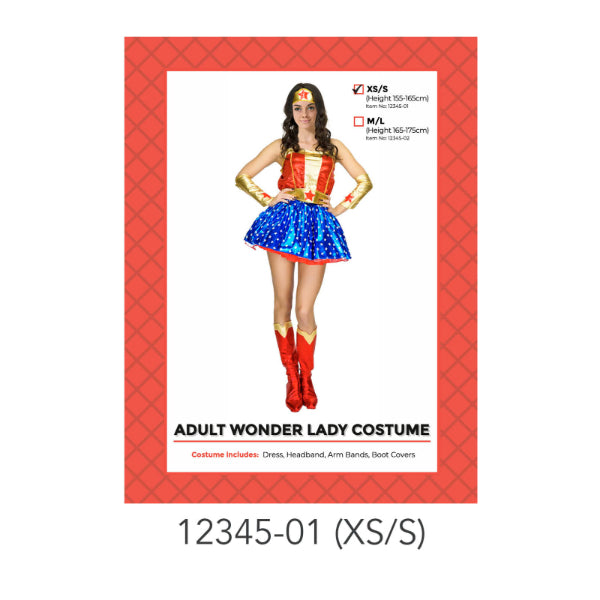 X-Small / Small Adult Wonder Lady Costume