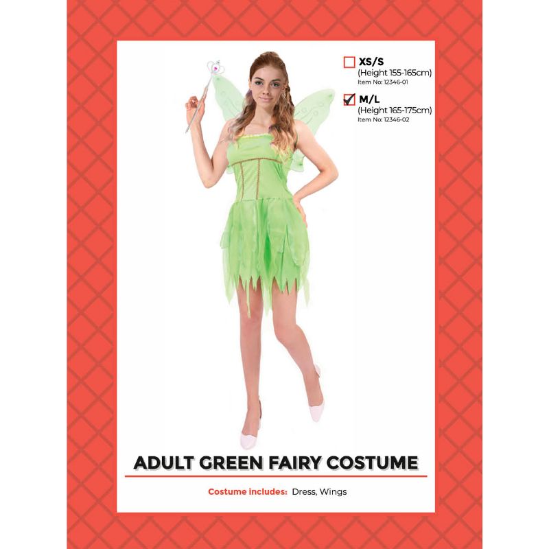 Womens Green Fairy Dress Costume - XS/S