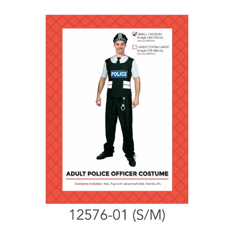 Adult Police Man Costume (S/M)