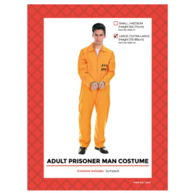 Adult Prisoner Costume (Orange) (L/XL)