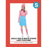 Load image into Gallery viewer, Adult Red &amp; White Stripe Lady Costume Set - S

