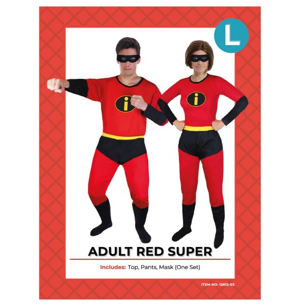 Adults Red Super Costume - L
