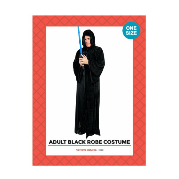 Black Adult Robe Wizard Jedi Costume