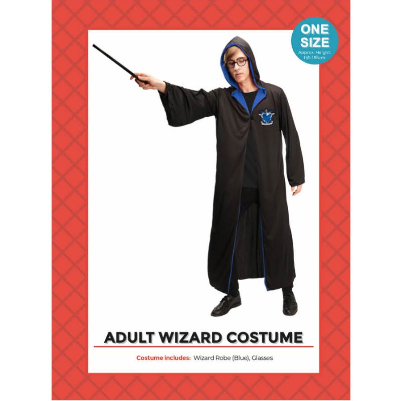 Adults Blue Wizard Costume - One Size Fits Most