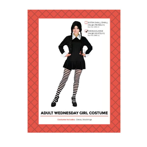 Adult Wednesday Girl Costume(M/L)