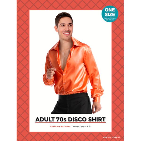 Adults 70s Disco Orange Shirt