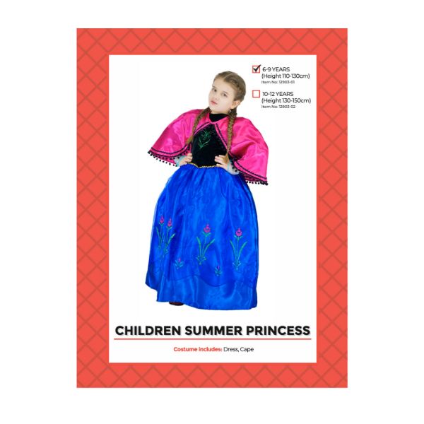 Summer Princess Children Costume - 6 - 9 Years