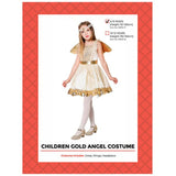 Load image into Gallery viewer, Girls Gold Angel Dress Costume - Size 6-9 Years
