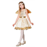 Load image into Gallery viewer, Girls Gold Angel Dress Costume - Size 6-9 Years
