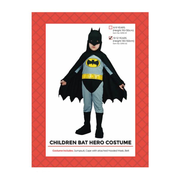 Bat Hero Children Costumer - 10 - 12 Years
