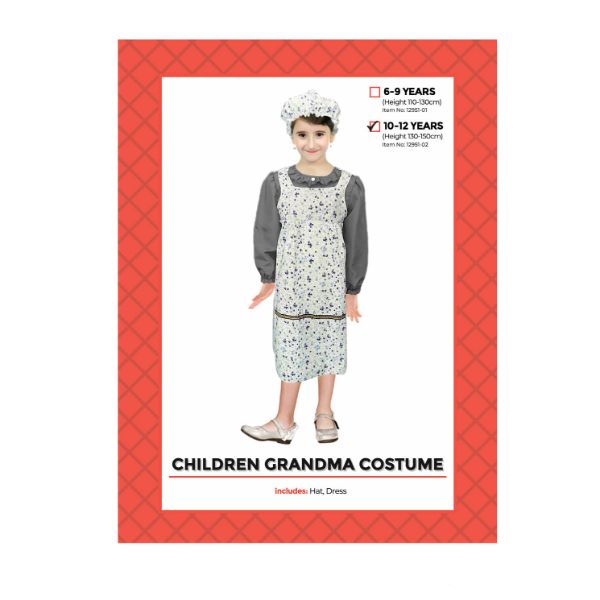 Children Grandma Costume - 10 - 12 Years
