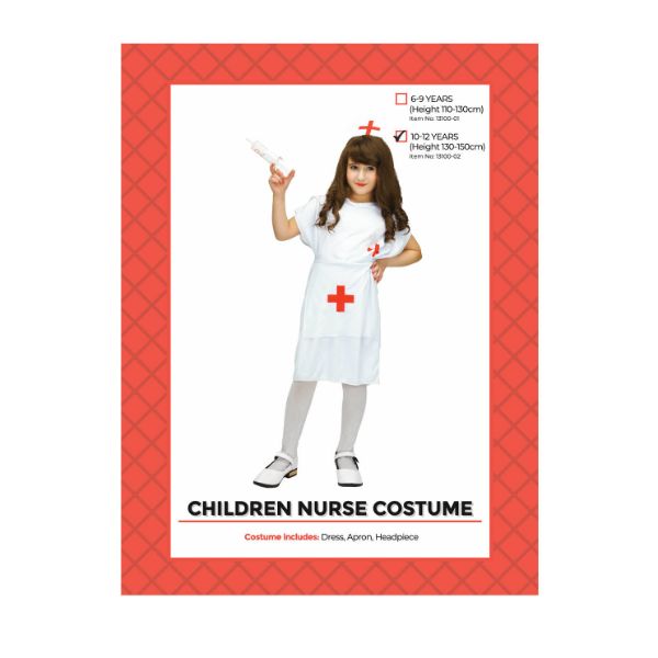 Children Nurse Costume - 10 - 12 Years