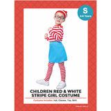 Load image into Gallery viewer, Girls Red &amp; White Stripe Costume Set - Size 4-6 Years
