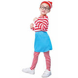 Load image into Gallery viewer, Girls Red &amp; White Stripe Costume Set
