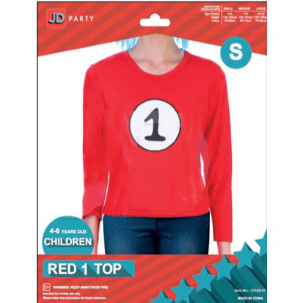 Kids Red 1 Long Sleeve Top - S