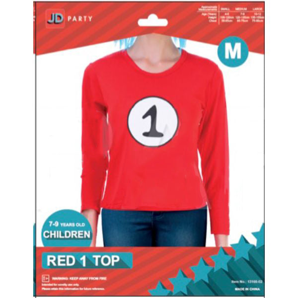 Kids Red 1 Long Sleeve Top - M
