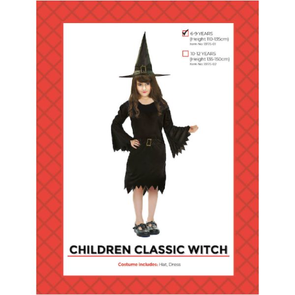 Children Classic Witch Costume (6-9 years)