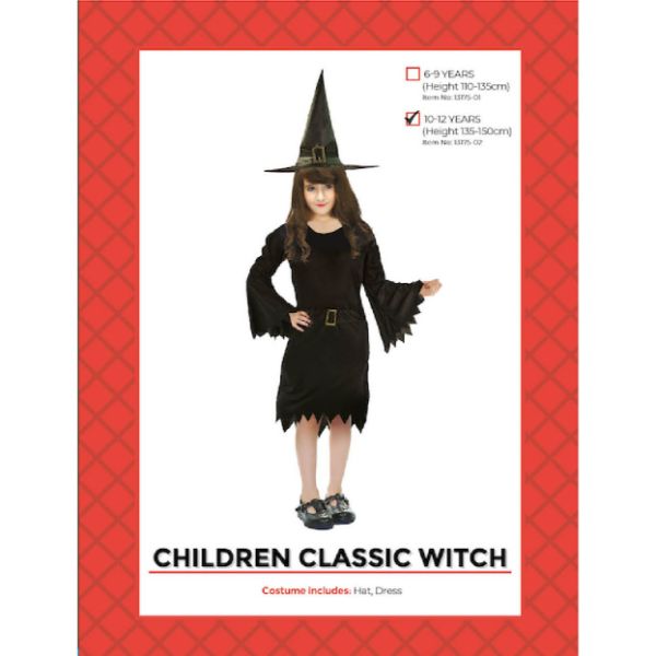 Children Classic Witch Costume (10-12 years)