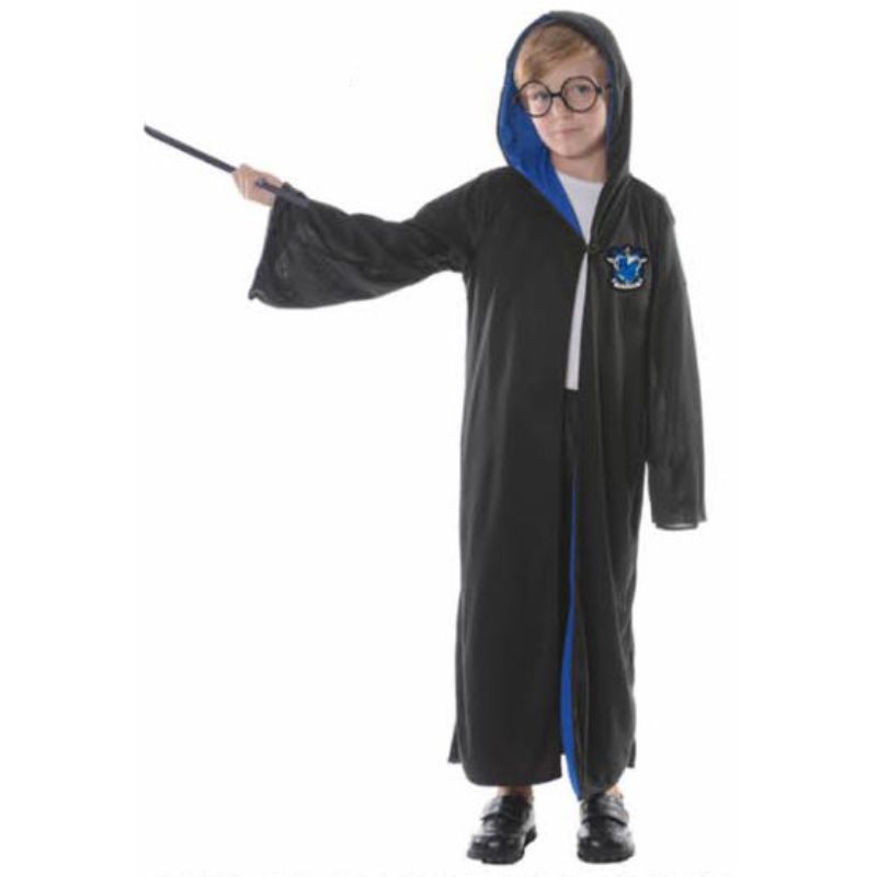 Boys Blue Wizard Costume - Size 6-9 Years