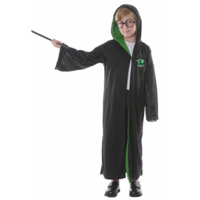 Boys Green Wizard Costume - Size 6-9 Years