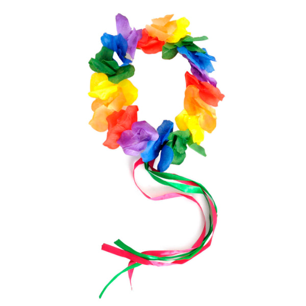 Rainbow Flower Crown Headband With Ribbons