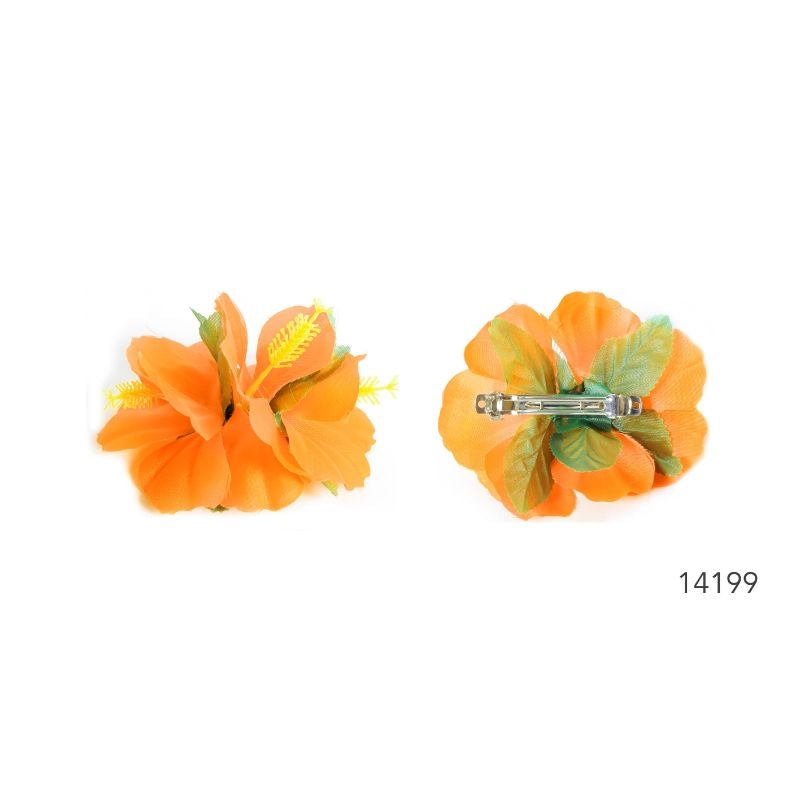 Orange Hawaiian Flower Hair Clip