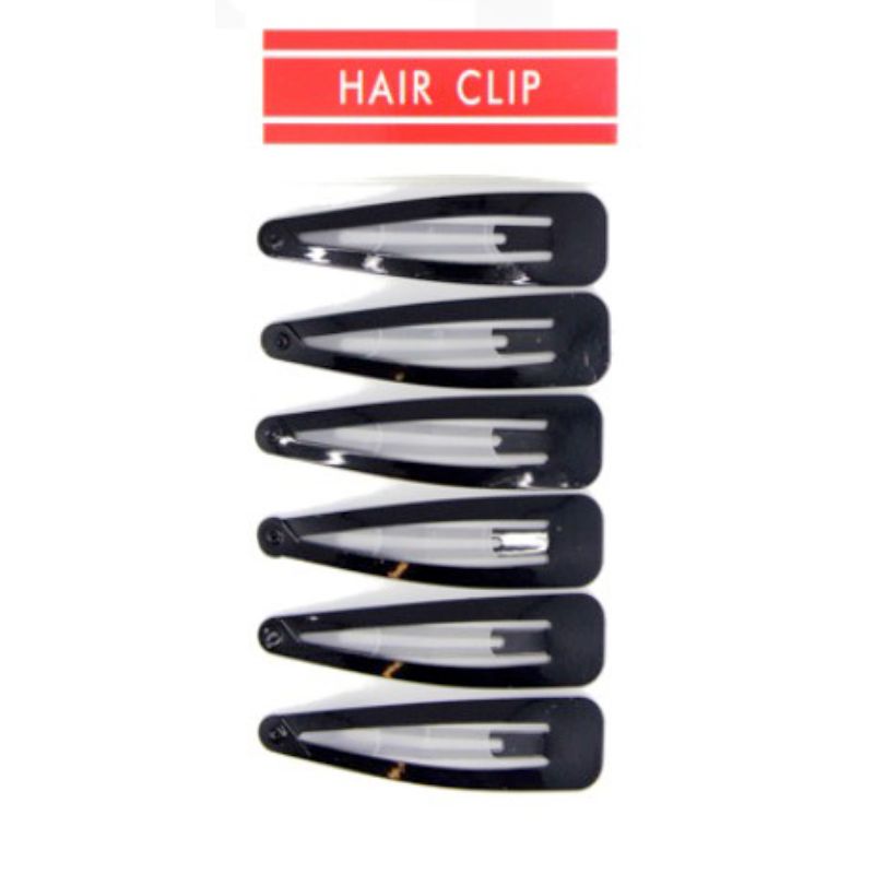 6 Pack Black M Hair Clips