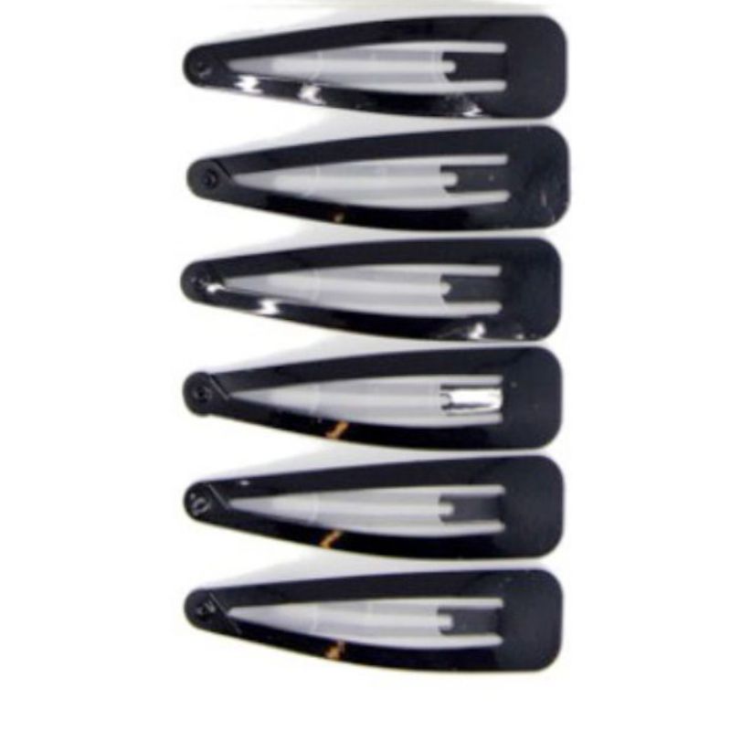 6 Pack Black M Hair Clips