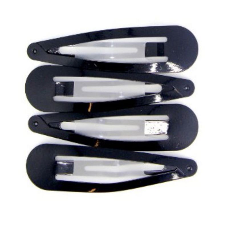 4 Pack Black L Hair Clips