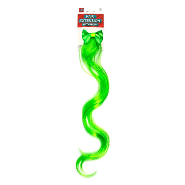 Green Curly Hair Extension With Bow