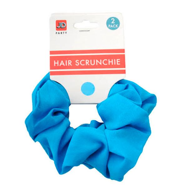 2 Pack Fluro Blue Hair Scrunchie