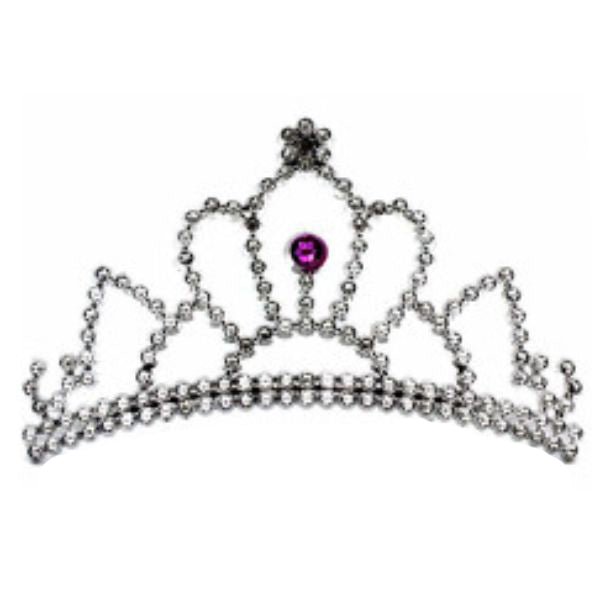 Mini Tiara With Purple Diamante - 10cm