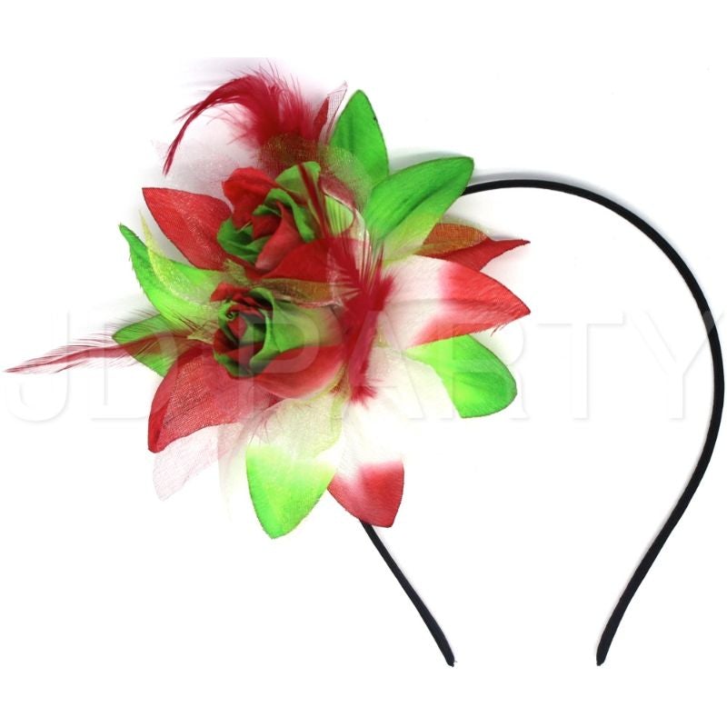 Red & Green Flower Hairband