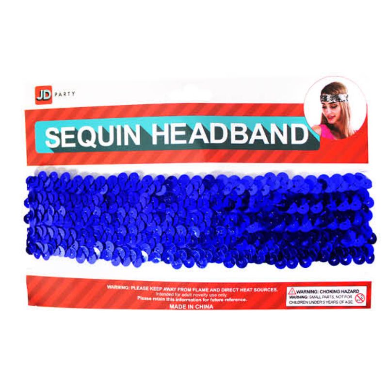 Blue Disco Sequin Headband - L