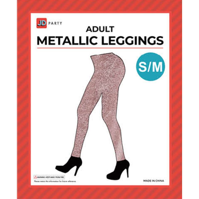 Adult Rose Gold Metallic Leggings - S/M