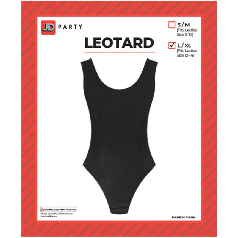 Plain Black 80s Leotard - L/XL