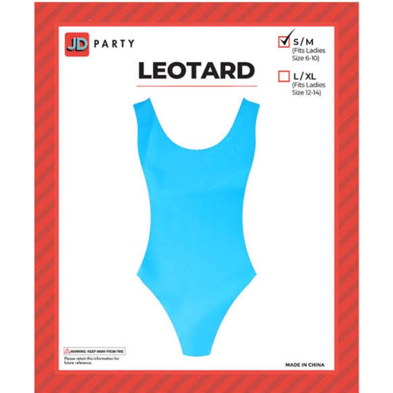 Plain Blue 80s Leotard - S/M