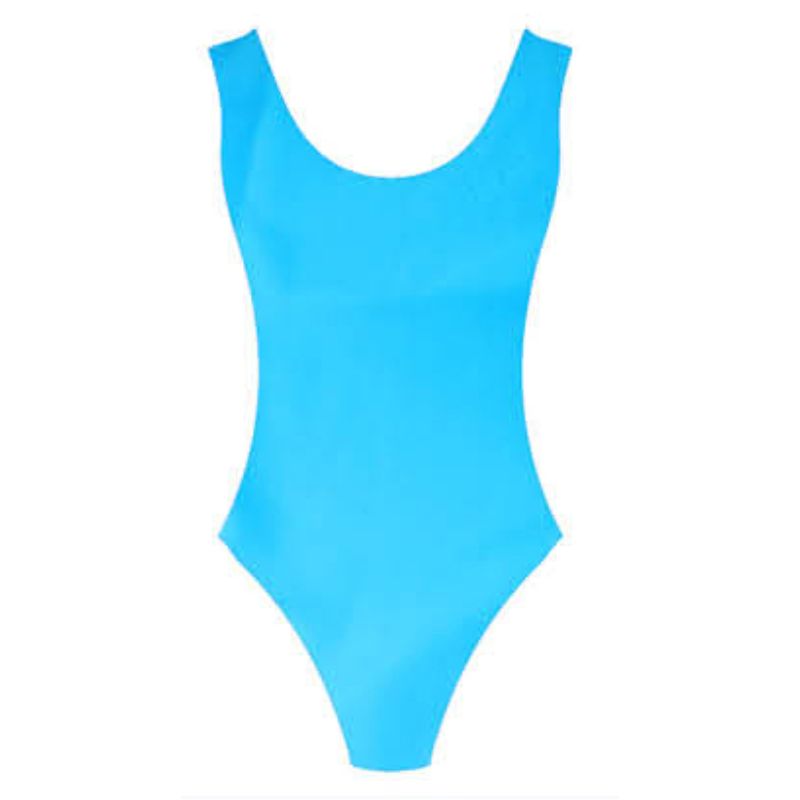 Plain Blue 80s Leotard - S/M