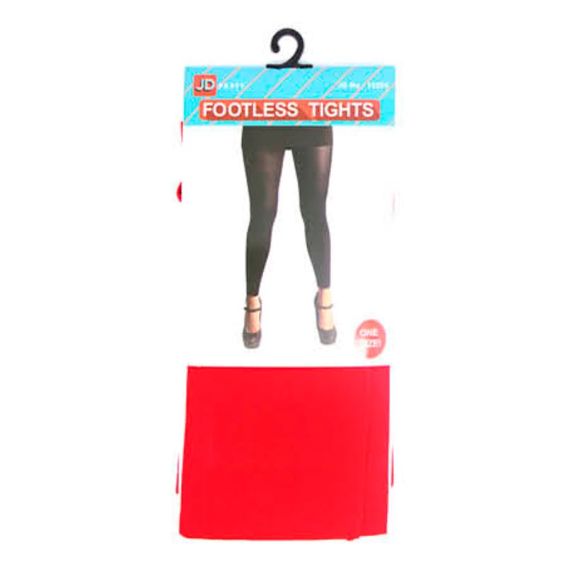 Womens Red Footless Tights
