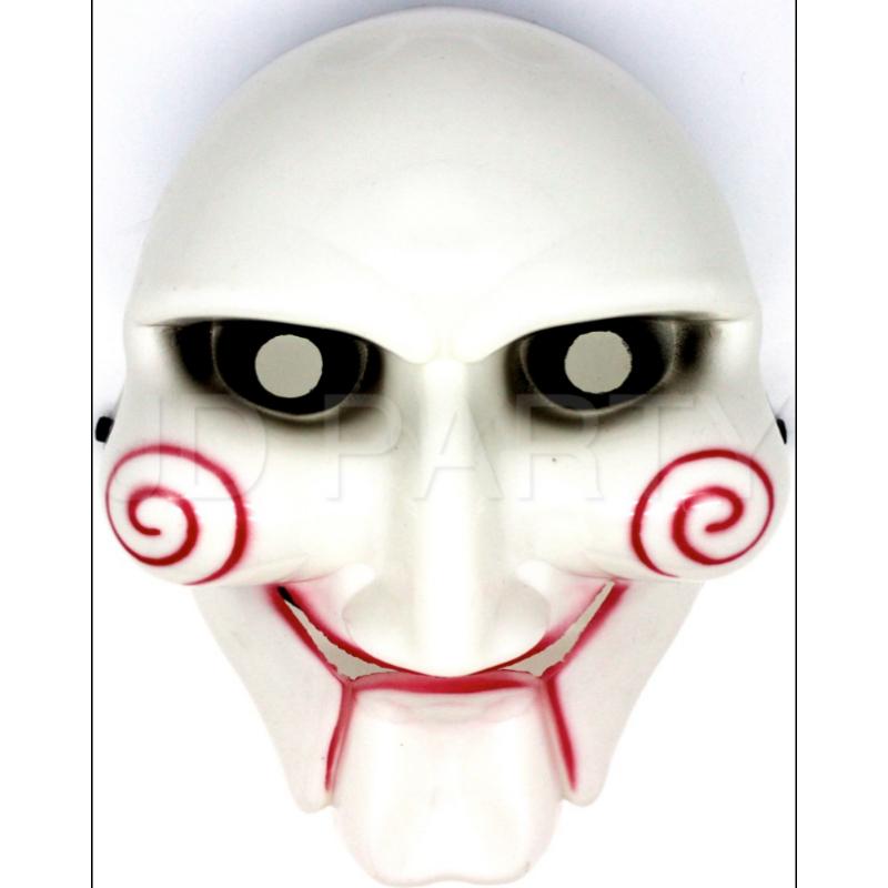 Plastic Mask (White with Red swirls)