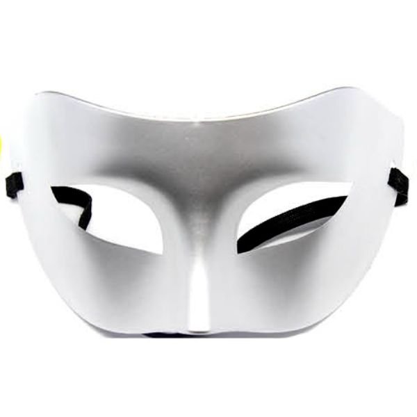 Silver Plain Colour Party Mask